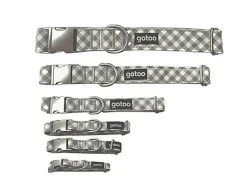 Gotoo - Collier Vichy Gris pour Chien