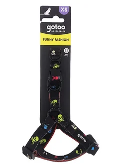 Gotoo - Harnais à Motif de Crânes Gris pour Chien