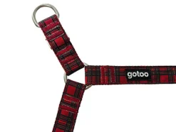 Gotoo - Harnais en Tartan Rouge pour chien