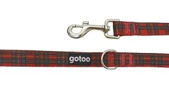Gotoo - Laisse en Tartan Rouge pour chien - M