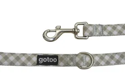 Gotoo - Laisse Vichy Gris pour Chien