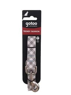 Gotoo - Laisse Vichy Gris pour Chien