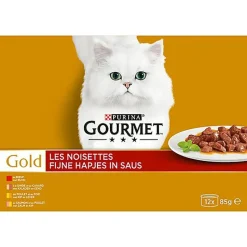 Gourmet - Boîte Gold Les Noisettes pour Chat - 12x85g