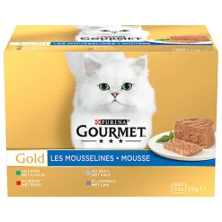 GOURMET - Boîtes GOLD Les Mousselines pour chat adulte - 24x85g