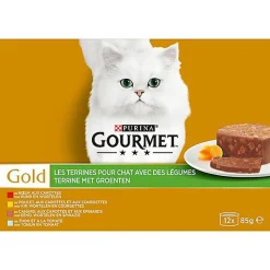 Gourmet - Les Terrines Gold aux aux Légumes pour Chat - 12x85g