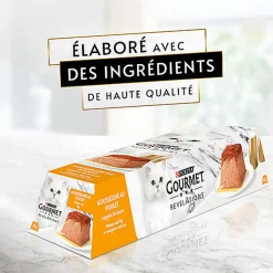 Gourmet - Repas REVELATIONS Mousseline Poulet et Bœuf nappée de sauce pour Chats - 48X57g