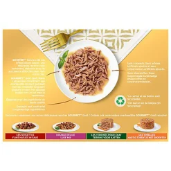 GOURMET - Sachets fraîcheur GOLD Les Effilochés en Sauce pour chats adultes - 12x85g