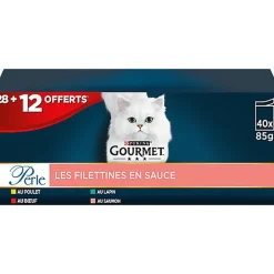 Gourmet - Sachets Fraîcheur Perle Les Filettines En Sauce Pour Chat Adulte - 40x85g
