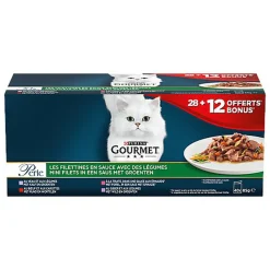 Gourmet -  Sachets Fraîcheur Perle Les Filettines Avec Légumes pour Chat Adultes - 40x85g