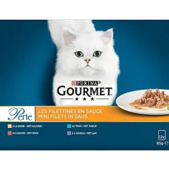 Gourmet - Sachets Perle Les Filettines avec Viandes et Poissons pour Chat - 12x85g
