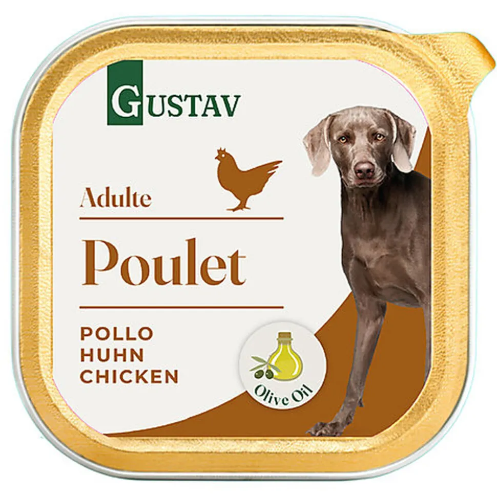 Gustav - Pâtée Adulte au Poulet pour Chiens - 300g