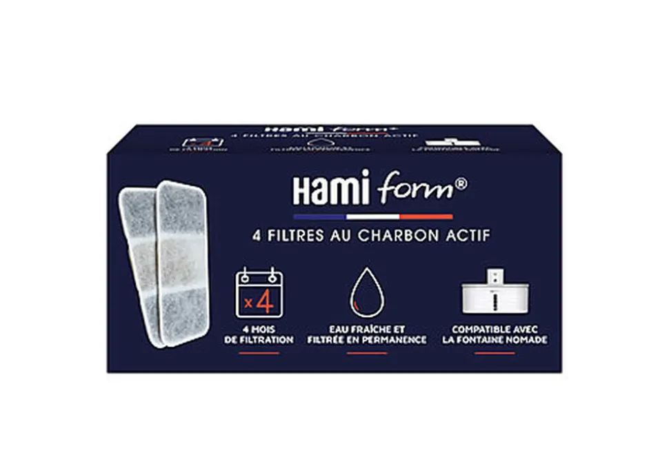 Hamiform - Filtres au Charbon Actif pour Fontaine Nomade 2,5L - x4