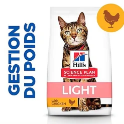 Hill's Science Plan - Adult Light Croquettes Pour Chat Au Poulet -  3kg