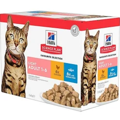 Hill's Science Plan - Adult Light Sachets Repas Pour Chat Poulet Et Poisson  - 12x85g