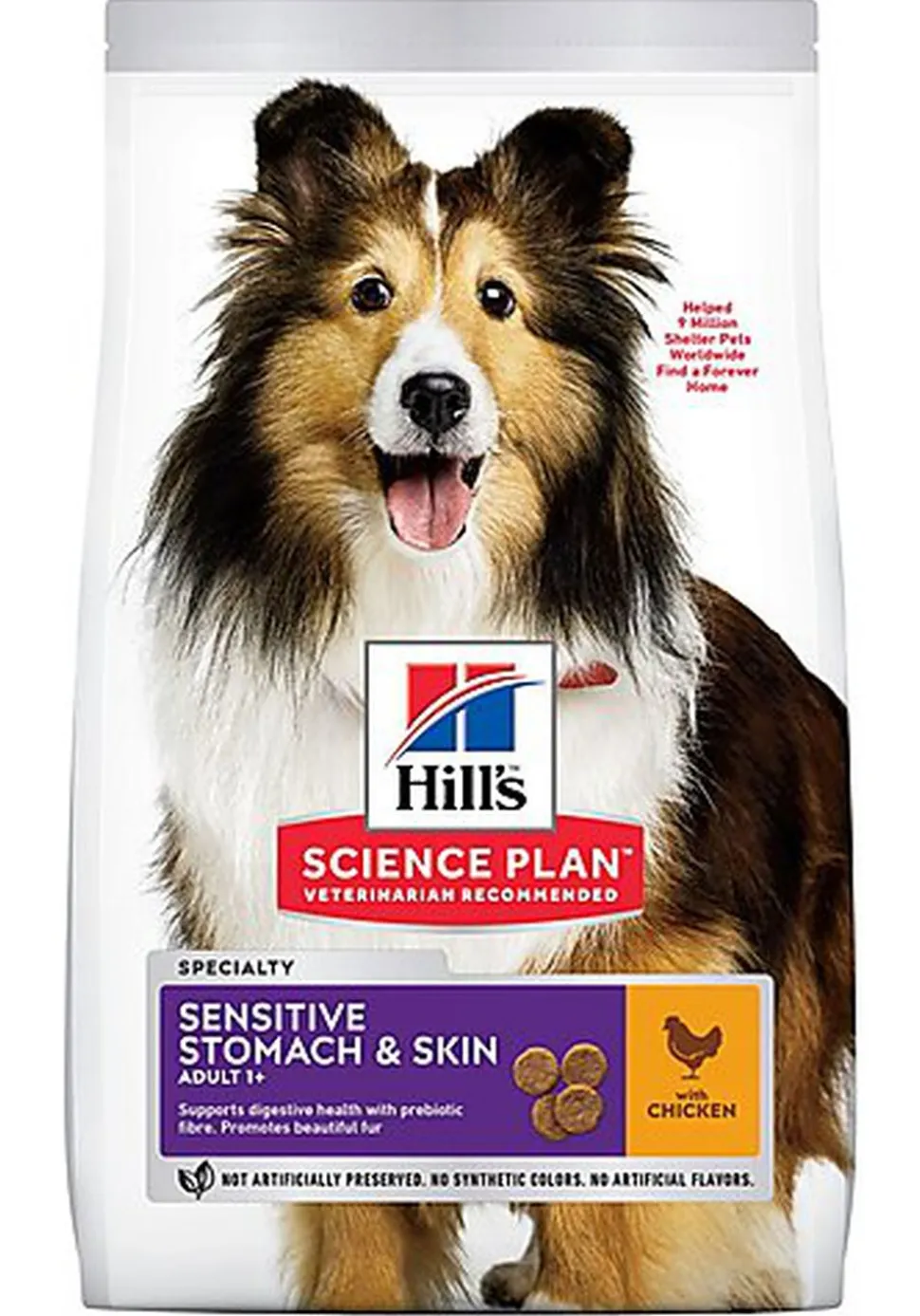 Hill's Science Plan - Adult Sensitive Stomach & Skin Croquettes Pour Chien Au Poulet - 12kg