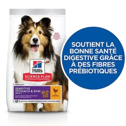 Hill's Science Plan - Adult Sensitive Stomach & Skin Croquettes Pour Chien Au Poulet  - 12kg