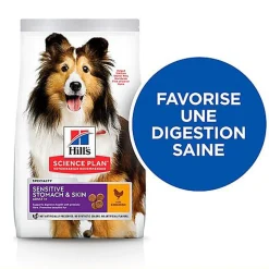 Hill's Science Plan - Adult Sensitive Stomach & Skin Croquettes Pour Chien Au Poulet - 12kg