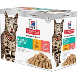 Hill's Science Plan - Adult Perfect Weight 12 Sachets Repas Pour Chat Poulet Et Saumon  - 12x85g