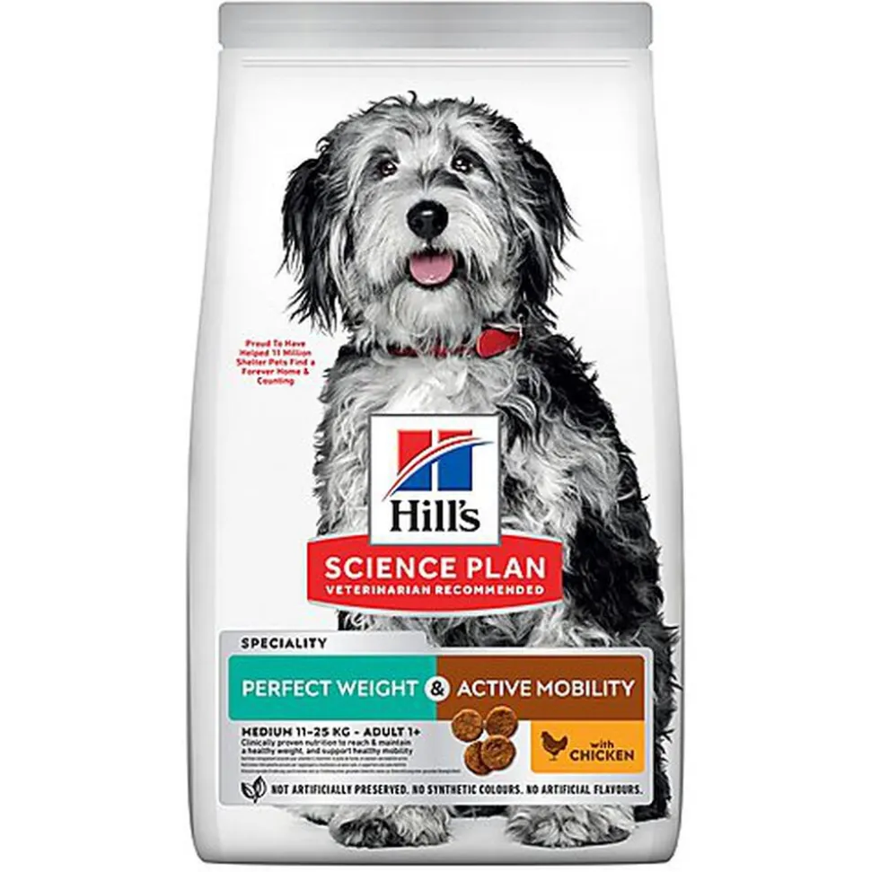 Hill's Science Plan - Croquettes Adult Medium Perfect Weight + Mobility au Poulet pour Chien