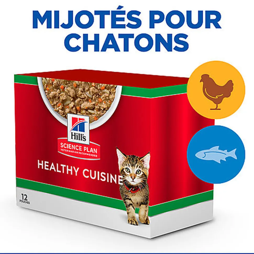 Hill’s Science Plan - Healthy Cuisine Mijoté Pour Chaton Au Poulet - 12x80g