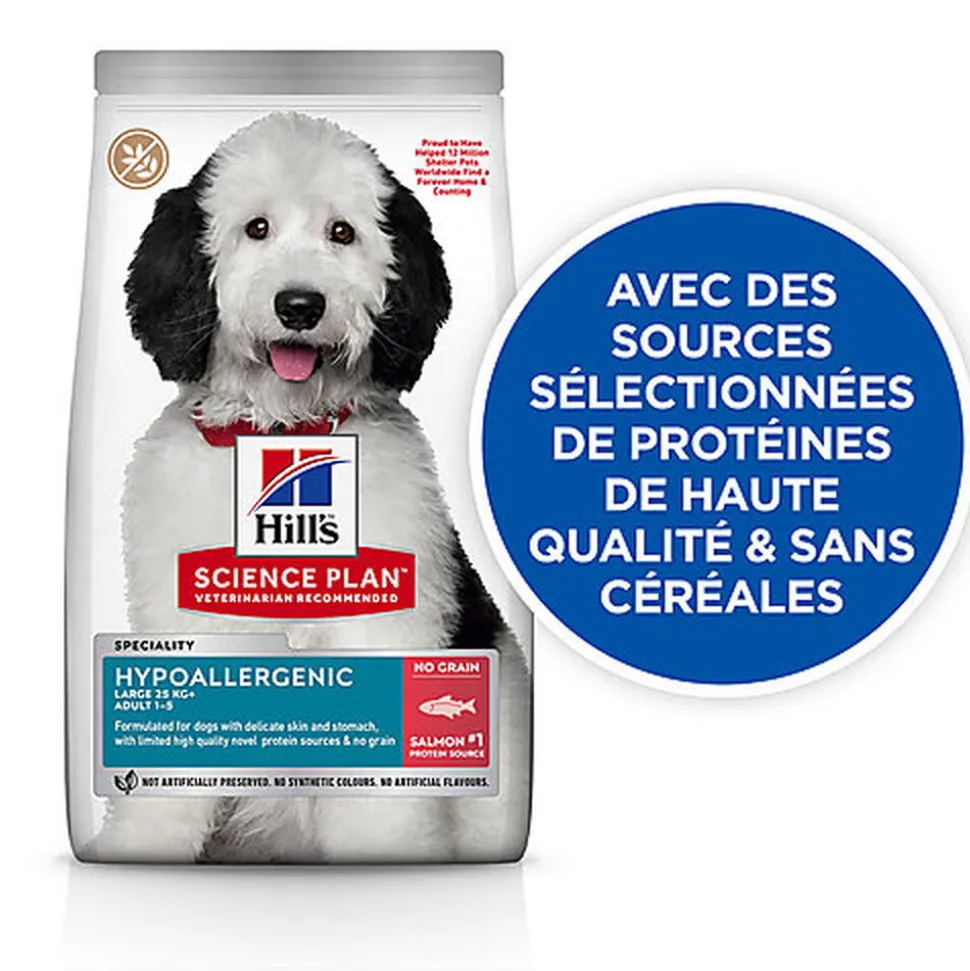 Hill's Science Plan - Hypoallergenic Adult Croquettes Pour Chien Adulte De Grande Taille Saumon -12kg