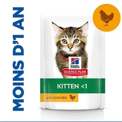 Hill's Science Plan - Kitten Multipack 12 Sachets Repas Pour Chaton Poulet Et Poisson  - 12x85g