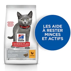 Hill's Science Plan - Kitten Sterilised Cat Croquettes Pour Chaton Stérilisé Au Poulet  - 300g