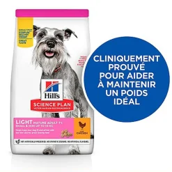 Hill's Science Plan - Mature Adult Light Small & Mini Croquettes Pour Petit Chien Agé Poulet - 2,5kg