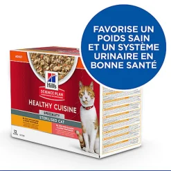 Hill’s Science Plan Healthy Cuisine Mijoté Pour Chat Adulte Stérilisé Au Poulet Et Légumes  - 12x80g