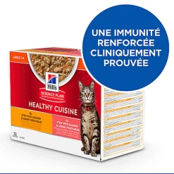 Hill’s Science Plan Heathy Cuisine Mijotés Pour Chat Adulte Au Poulet Et Légumes Ajoutés  - 12x80g