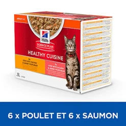 Hill’s Science Plan Heathy Cuisine Mijotés Pour Chat Adulte Au Poulet Et Légumes Ajoutés  - 12x80g
