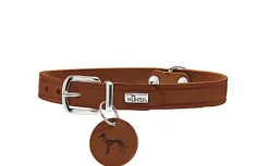 Hunter - Collier Aalborg en Cuir de Boeuf Cognac pour Chiens