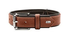 Hunter - Collier Canadian Up en Cuir de Bœuf Noir pour Chiens