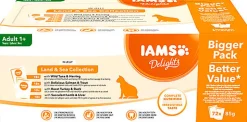 Iams - Boite Sachets Humides Delights Terre "Land Collection" en Gelée pour Chats - 72x85g