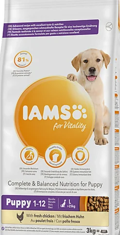 Iams - Croquettes pour Vitalité Au poulet frais PourChiot Grande Race