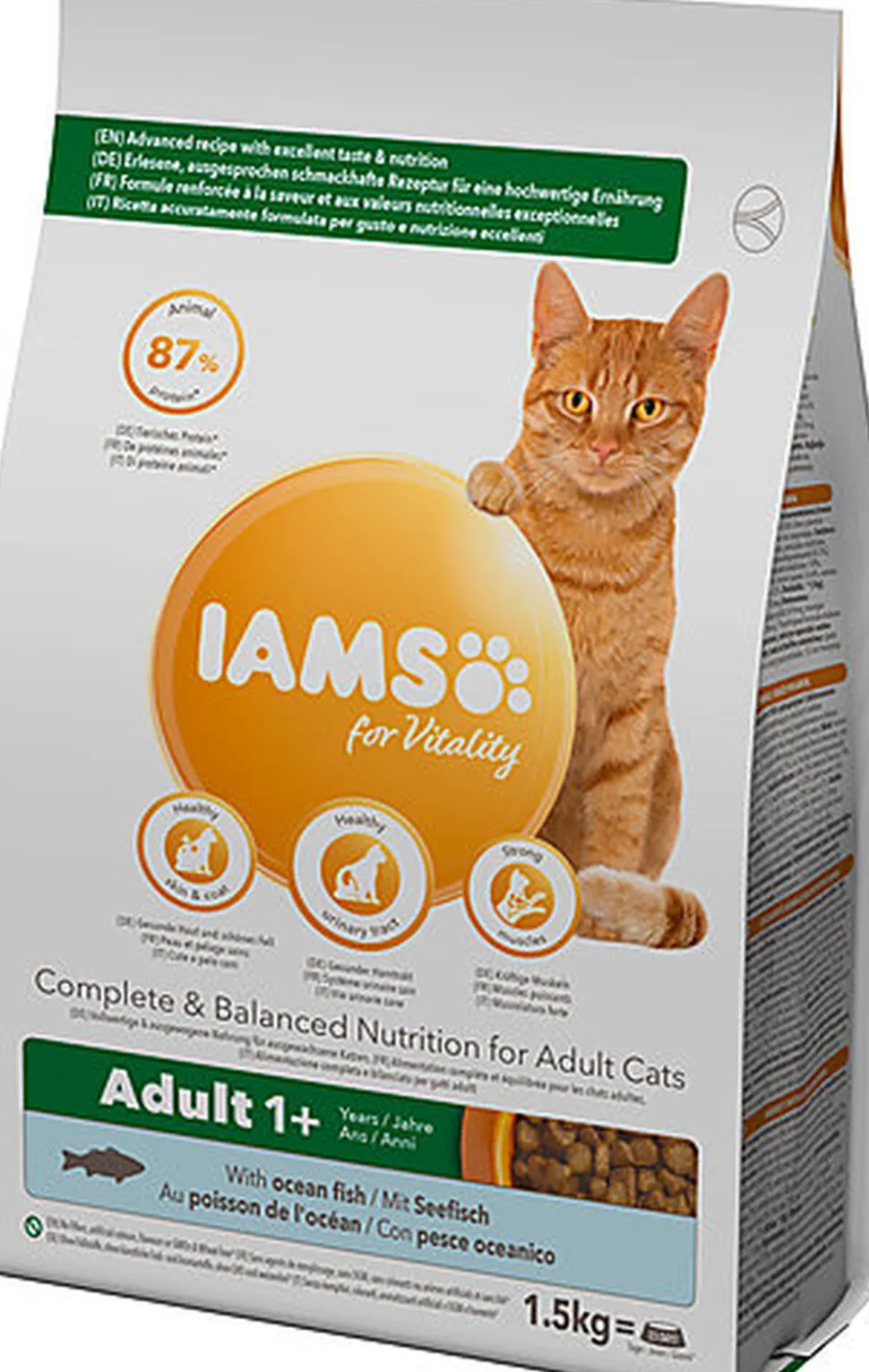 Iams - Croquettes pour Vitalité Au poisson de l'océan Chat Adulte