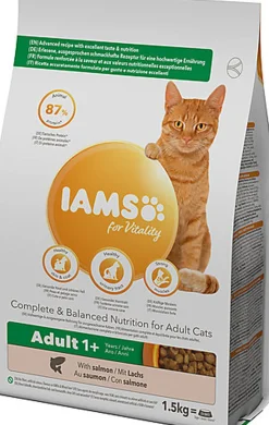 Iams -  Croquettes Vitality Chat Adulte - Au saumon - 1,5kg