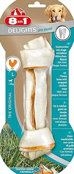 8in1 - Friandise Os à Mâcher Delights Pro Dental L pour Grand Chien - 115g