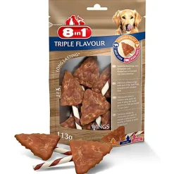 8in1 - Friandises Ailes de Poulet à Mâcher Triple Flavour Wings pour Chien - x6