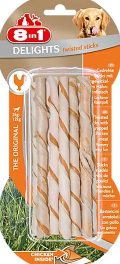 8in1 - Friandises Twisted Delights Stick Poulet pour Chien- x10