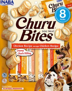 Inaba - Friandises Churu Bites Recette au Poulet pour Chiens - 8x12g