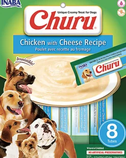 Inaba - Friandises Churu Poulet avec Recette au Fromage pour chiens - 8x20g