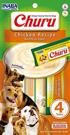 Inaba - Friandises Churu Recette au Poulet pour Chiens - 4x14g