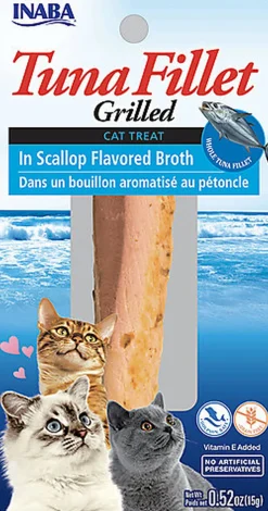 Inaba - Friandises Filet de Thon Grillé Bouillon Pétoncle pour Chats - 15g