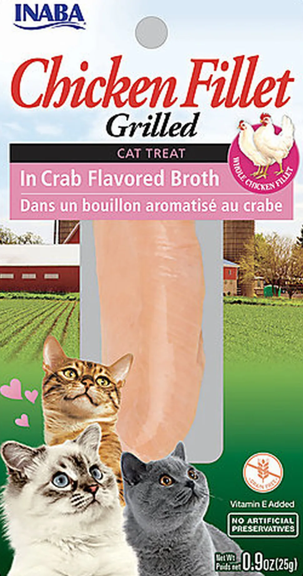 Inaba - Friandises Filet de Poulet Grillé Bouillon au Crabe pour Chats - 15g