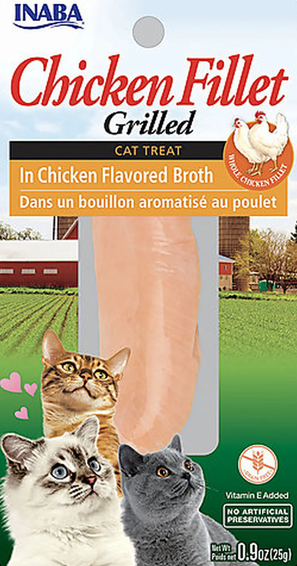 Inaba - Friandises Filet de Poulet Grillé Bouillon au Poulet pour Chats - 15g