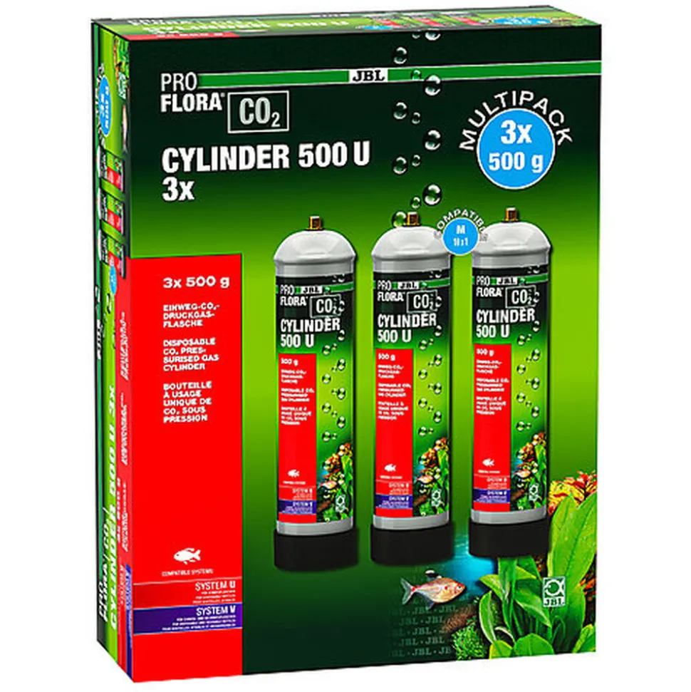 JBL - Bouteilles CO2 Proflora Cylinder 500 U pour Aquarium - 3x500g