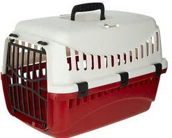 Kerbl - Box de Transport Expéditon Crème/Bordeaux pour Chats - 48x32x32cm