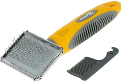 Kerbl - Brosse Carde douce jaune/gris pour rongeur - 16X6cm