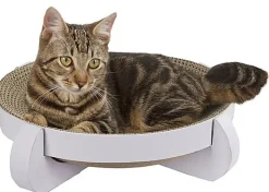 Kerbl - Corbeille Griffoir Platinum Blanc avec Catnip pour Chat - 35x35x10 cm